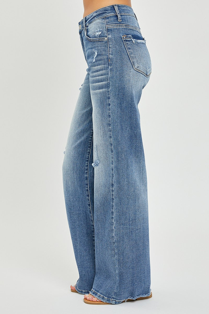 Frayed Hem Wide-Leg