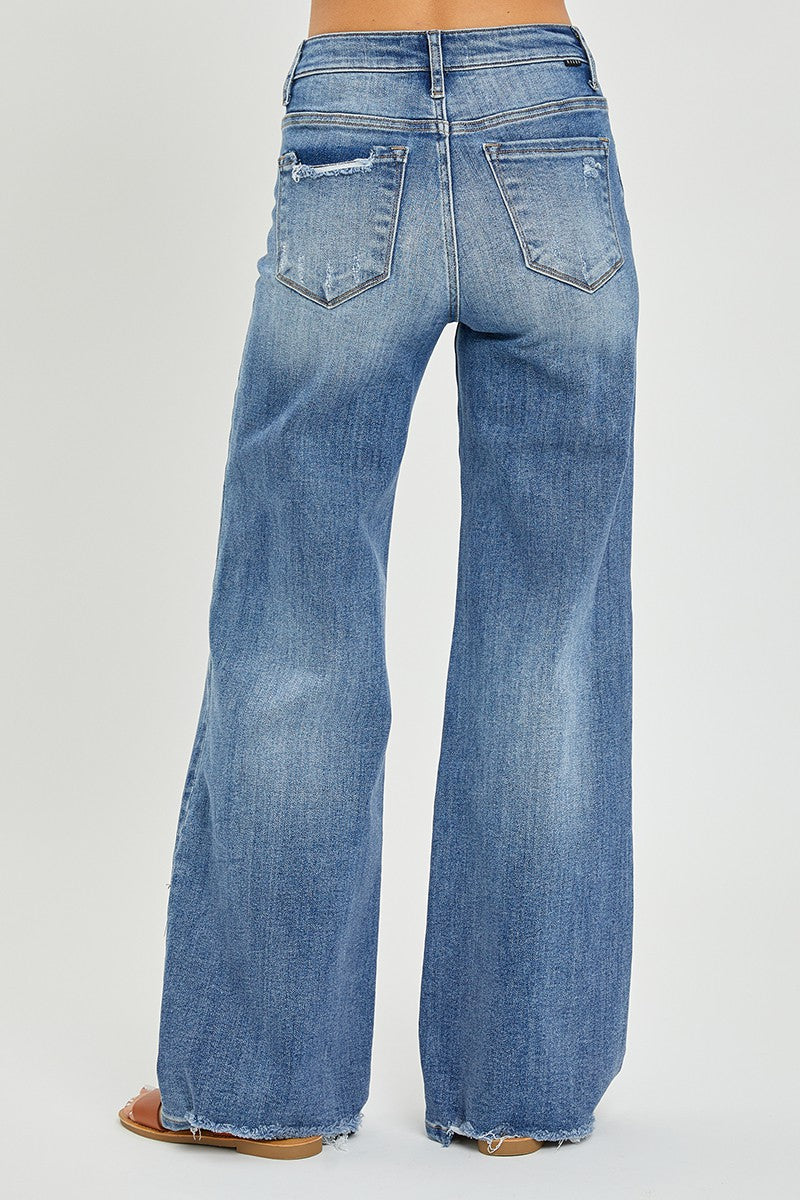 Frayed Hem Wide-Leg