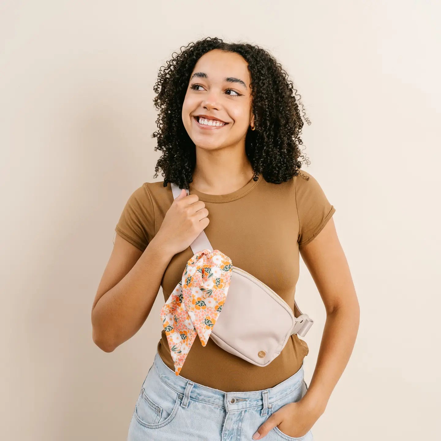 All You Need Belt Bag with Hair Scarf - Natural Beige