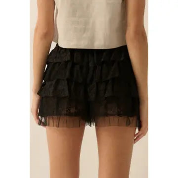 Ruffle Lace Shorties (Black)