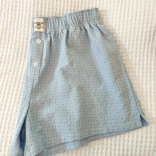 Everyday Boxer Shorts (Blue Gingham)