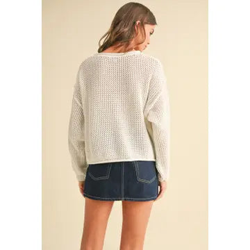 American Flag Knit Sweater (ivory)
