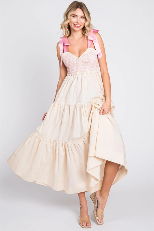 Sweet Cream Smocked Dress