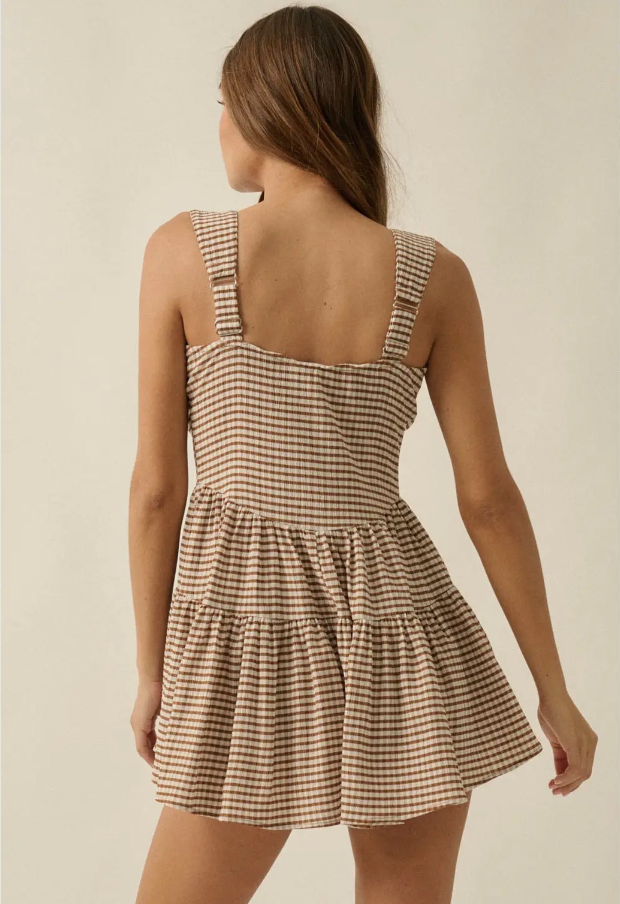 Gingham Fit-and-Flare Romper