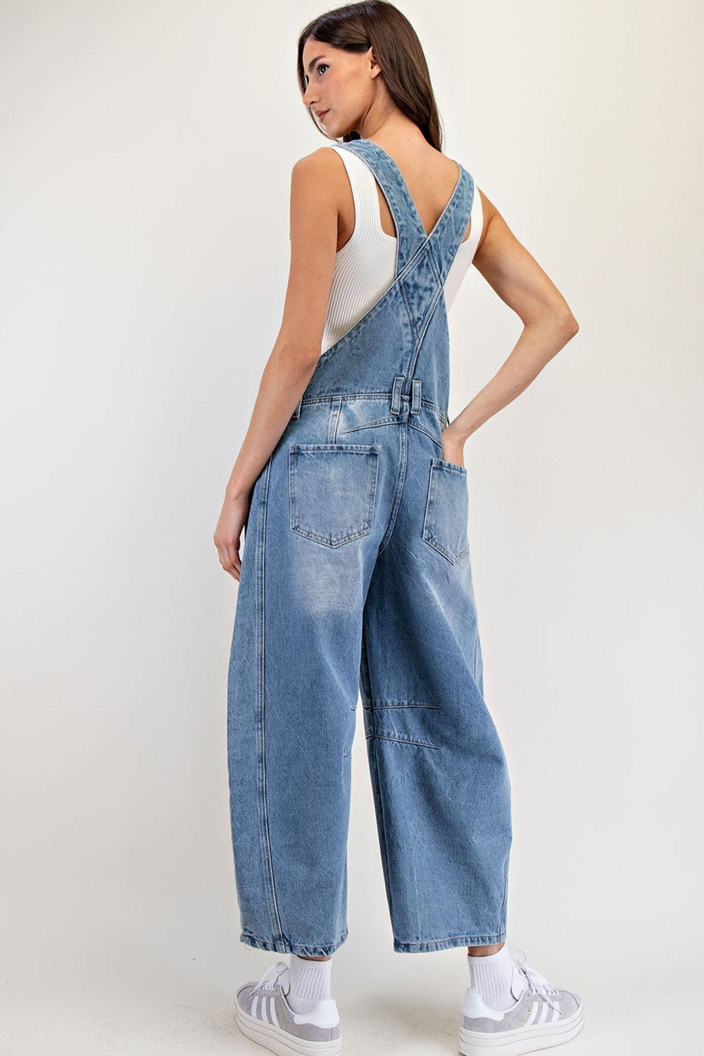 Denim Barrel Overalls
