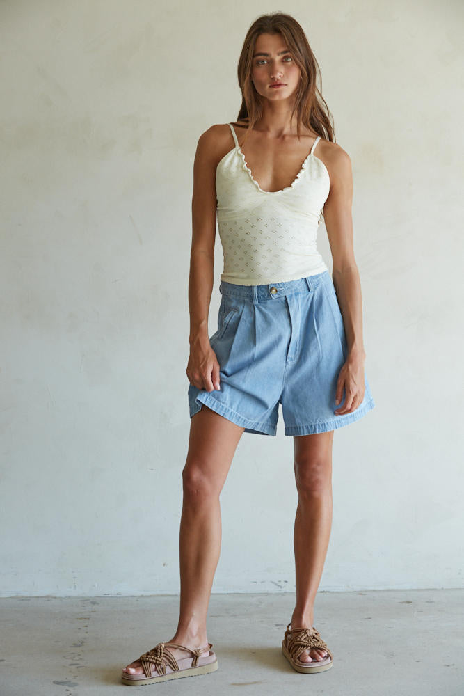 Merrow Edge Eyelet Cami (ivory)