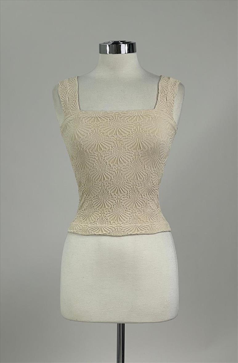 Jacquard Square Tank (cream)