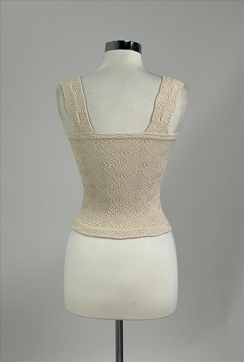 Jacquard Square Tank (cream)