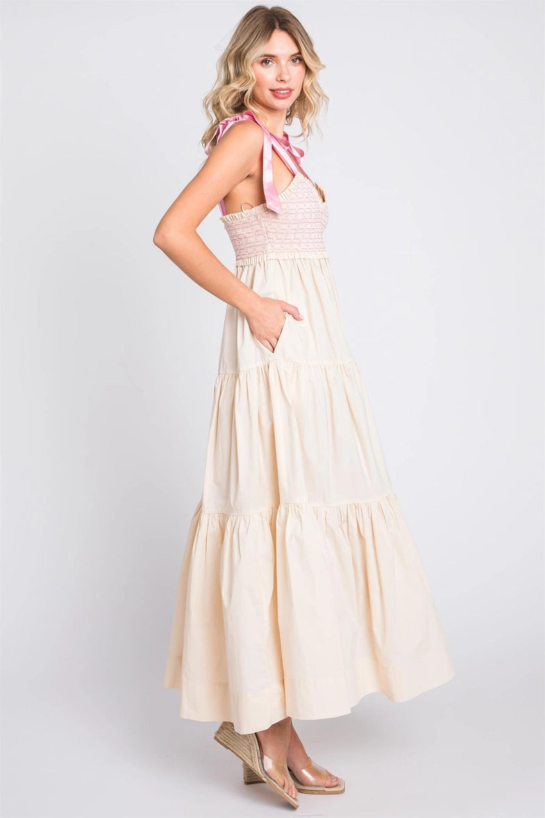Sweet Cream Smocked Dress