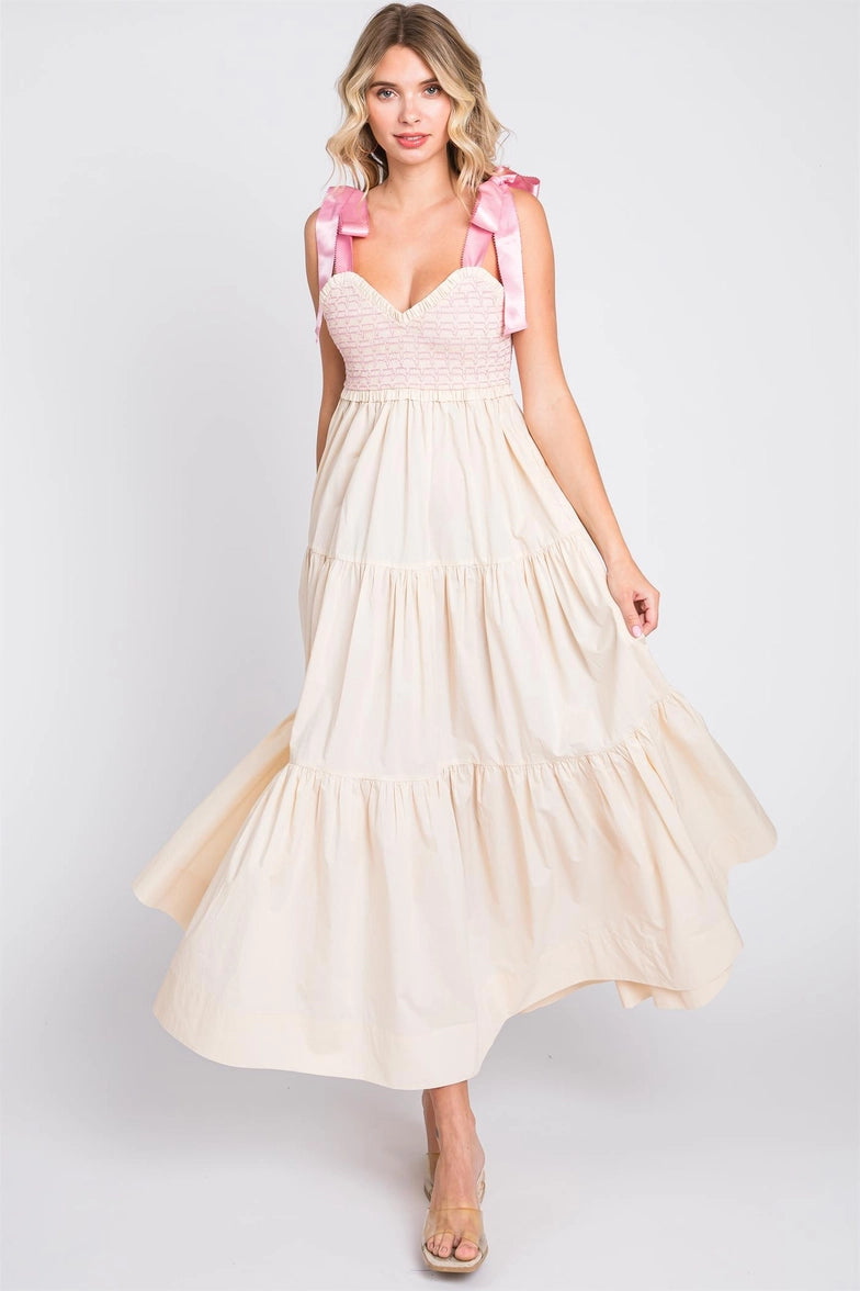 Sweet Cream Smocked Dress