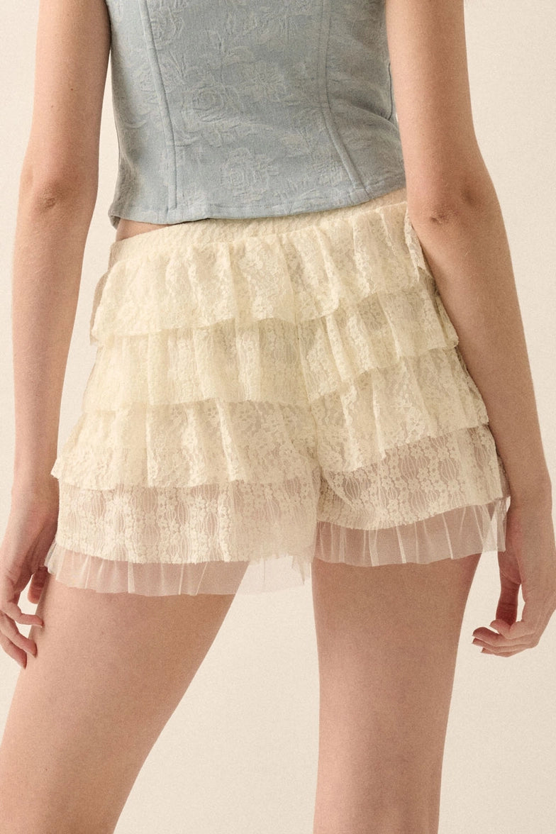 Ruffle Lace Shorties (Cream)