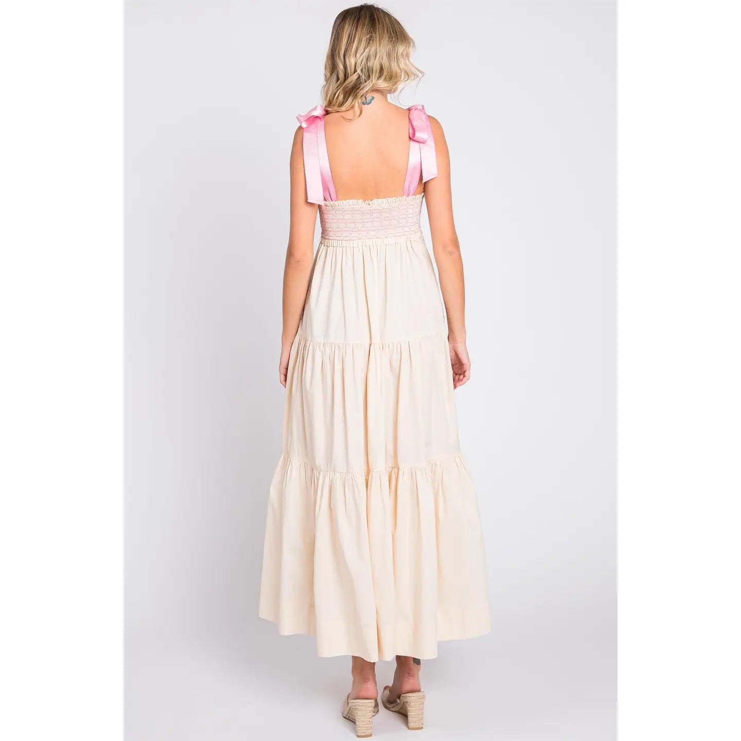 Sweet Cream Smocked Dress (PLUS)