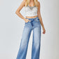 Crossover Wide-Leg Jeans