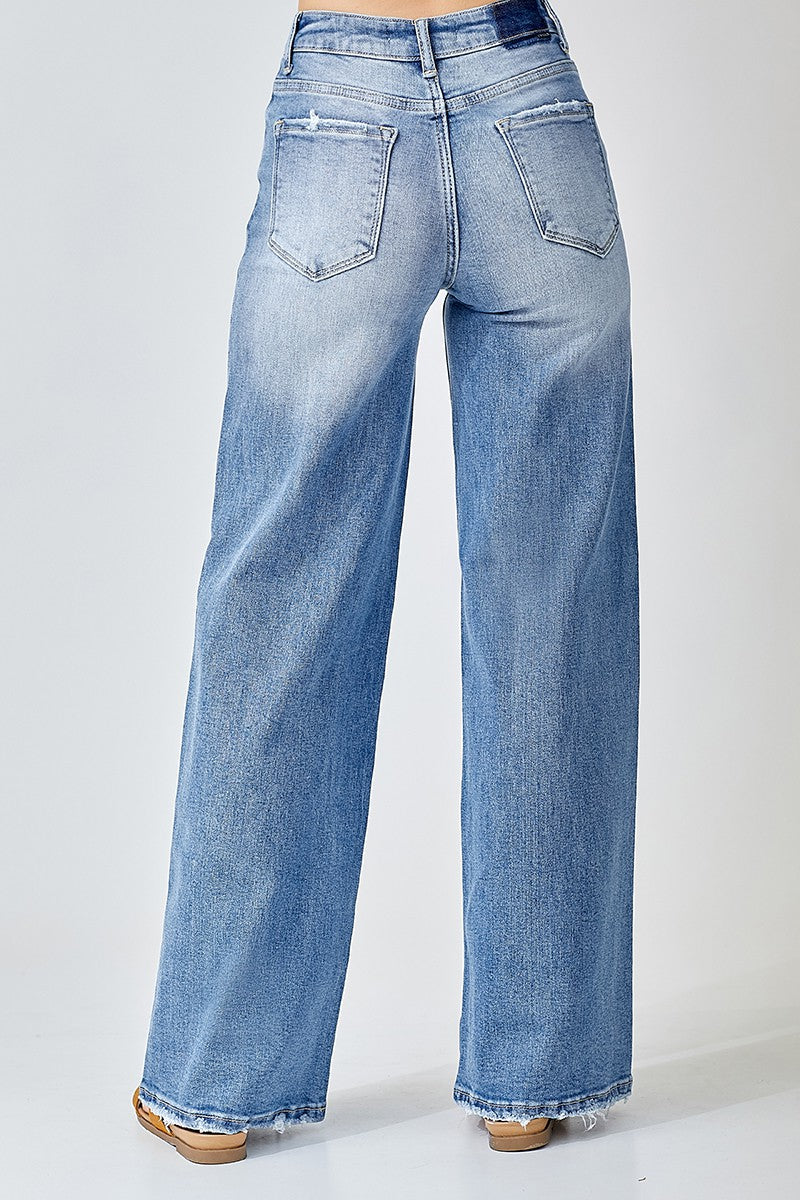 Crossover Wide-Leg Jeans