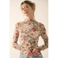 Vintage Floral Mesh Top