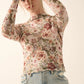 Vintage Floral Mesh Top