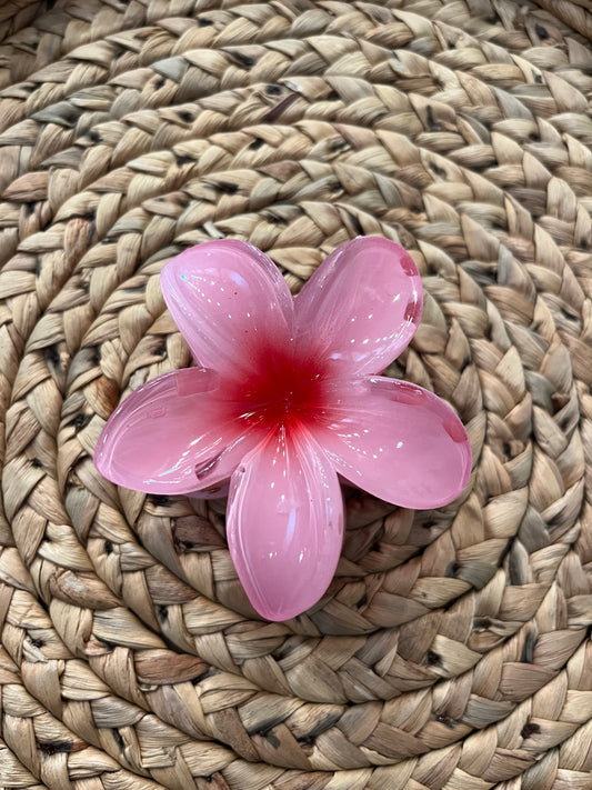 Red Plumeria Claw Clip