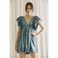 Blue Velvet Baby-Doll Dress