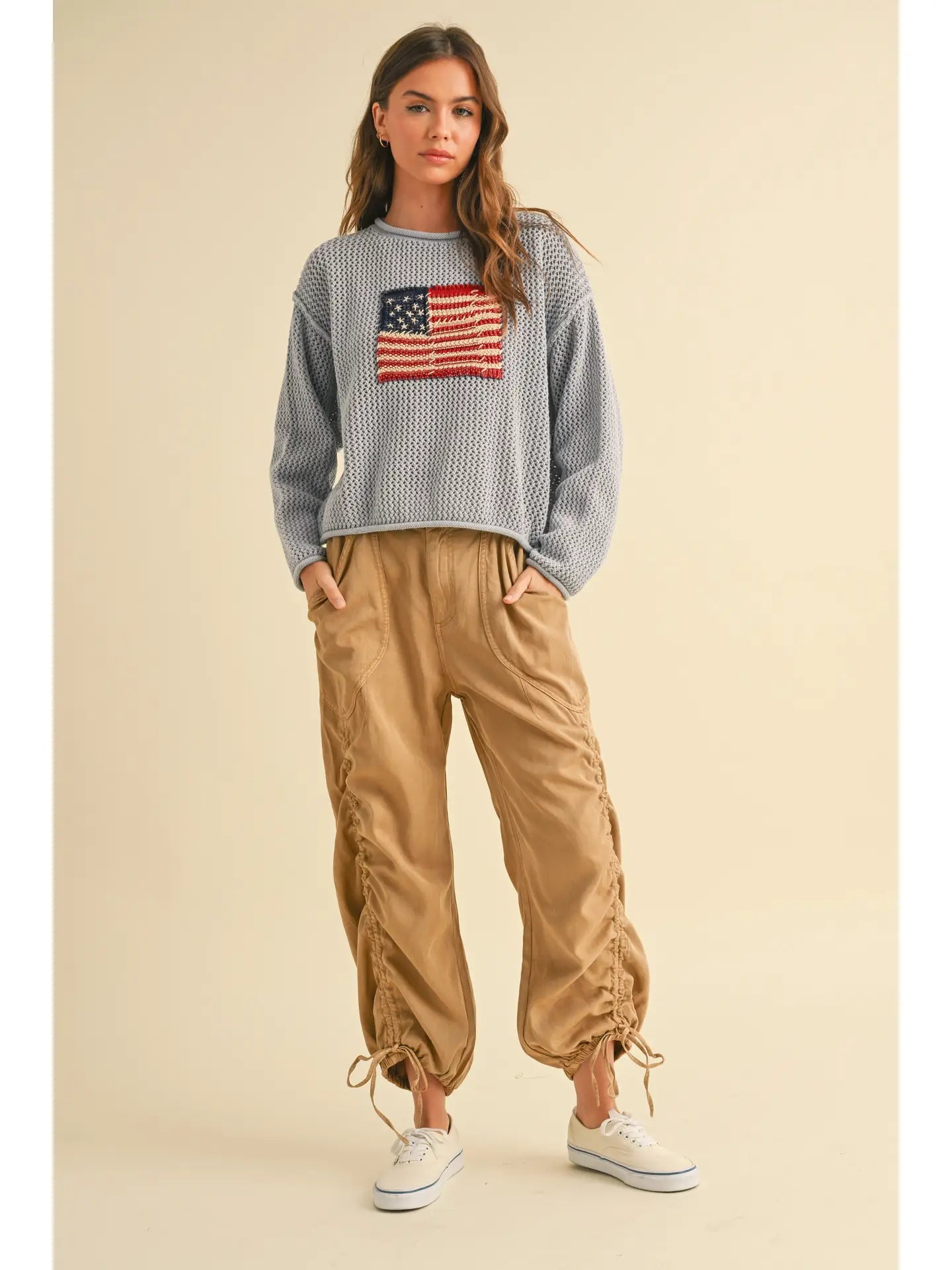 American Flag Knit Sweater (Blue)