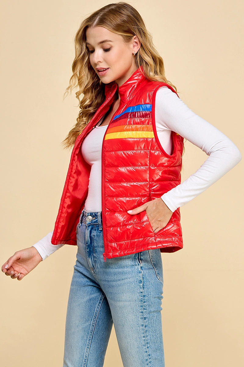 Free Nation Puffer Vest (Red)