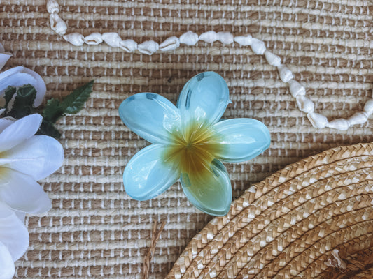 Blue Plumeria Clip